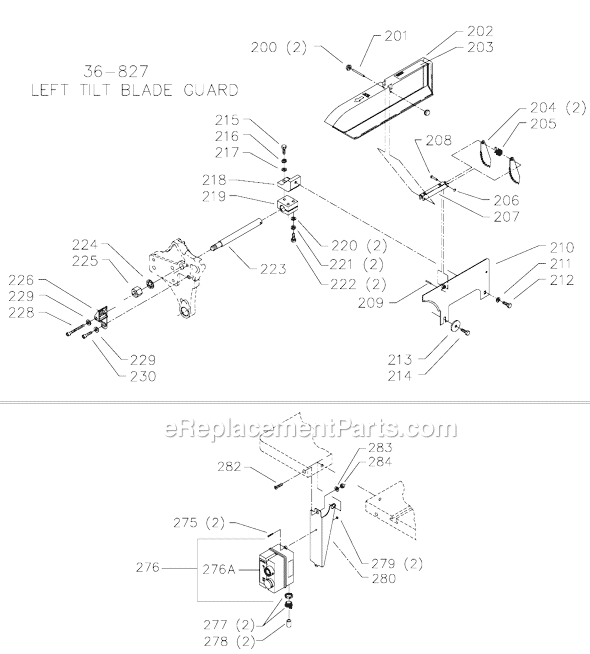 Page C Diagram and Parts List for 36-842 Type 1 Delta Table Saw