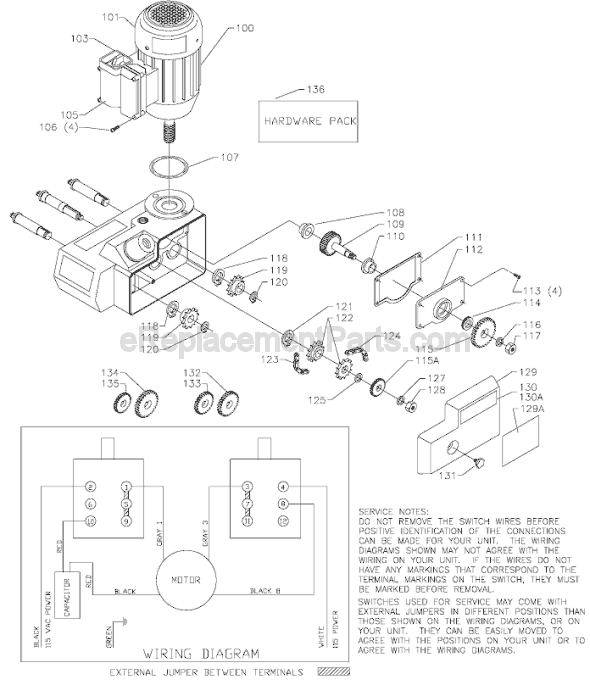 Page B Diagram and Parts List for 36-850 Type 1 Delta Shaper