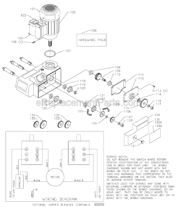 Page B Diagram and Parts List for 36-850 Type 2 Delta Shaper