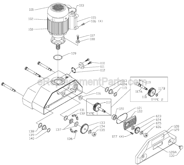 Page B Diagram and Parts List for 36-851 Type 2 Delta Shaper