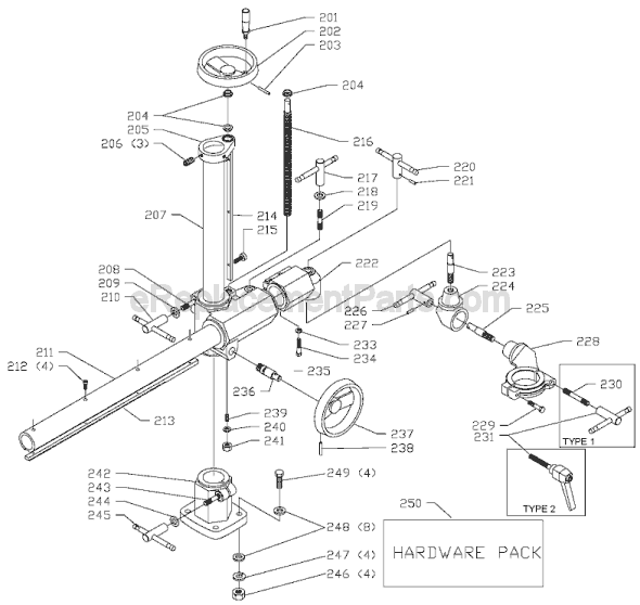 Page C Diagram and Parts List for 36-851 Type 2 Delta Shaper