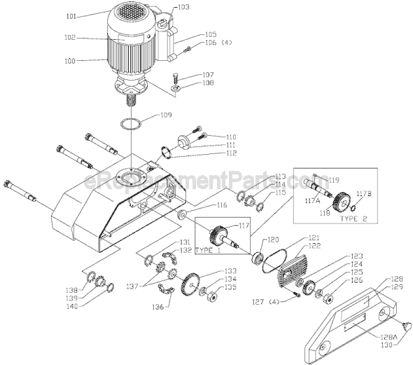 Page B Diagram and Parts List for 36-852 Type 1 Delta Shaper