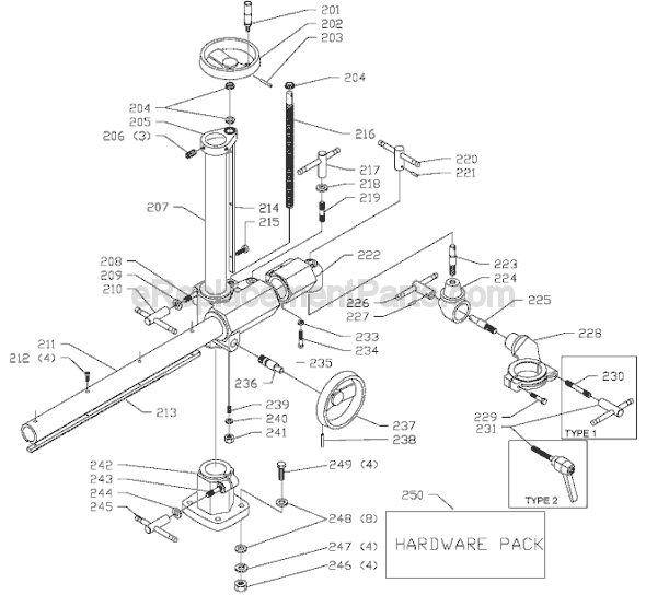 Page C Diagram and Parts List for 36-852 Type 1 Delta Shaper
