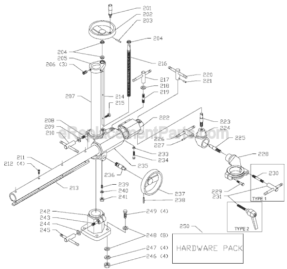 Page C Diagram and Parts List for 36-855 Type 2 Delta Shaper