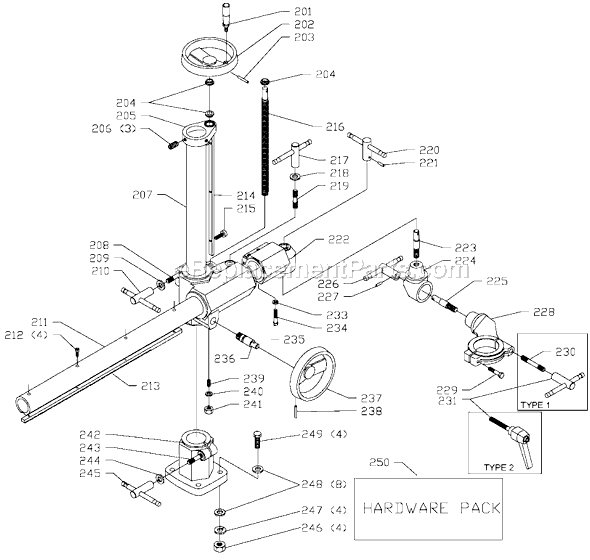 Page A Diagram and Parts List for 36-857 Type 2 Delta Tool Stand & Cart