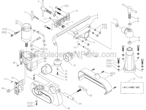 Page A Diagram and Parts List for 36-865 Type 2 Delta Shaper