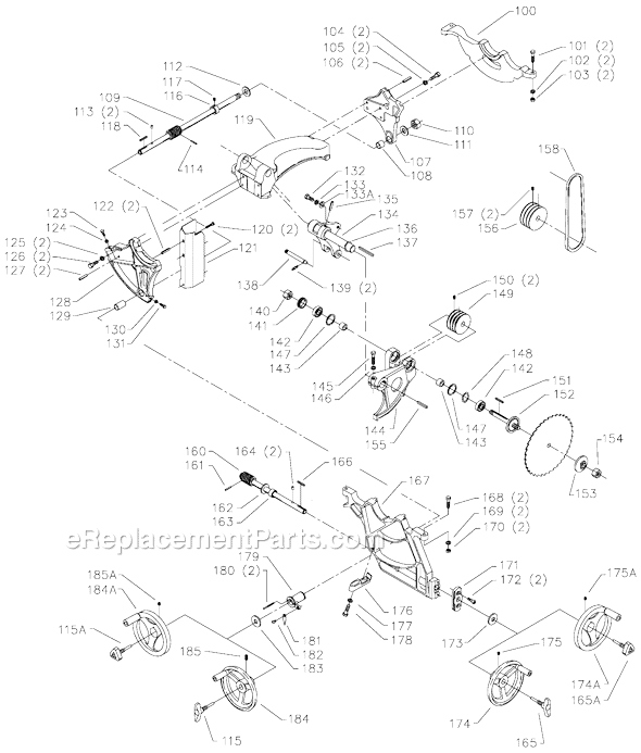 Page B Diagram and Parts List for 36-882L Type 2 Delta Table Saw