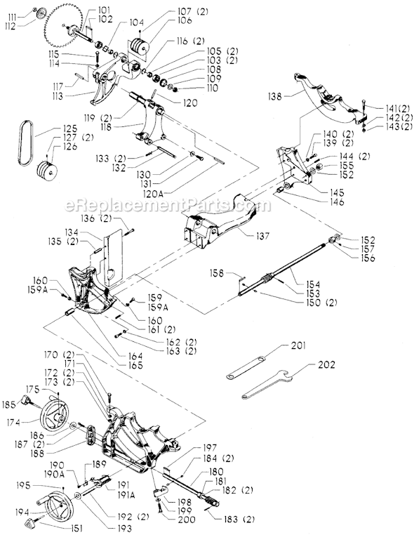 Page B Diagram and Parts List for 36-882 Type 1 Delta Table Saw