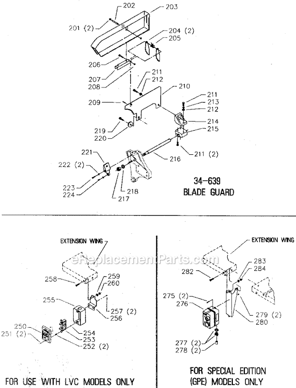 Page C Diagram and Parts List for 36-882 Type 2 Delta Table Saw