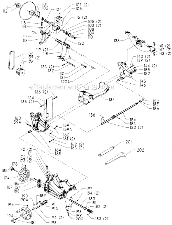 Page B Diagram and Parts List for 36-884 Type 1 Delta Table Saw