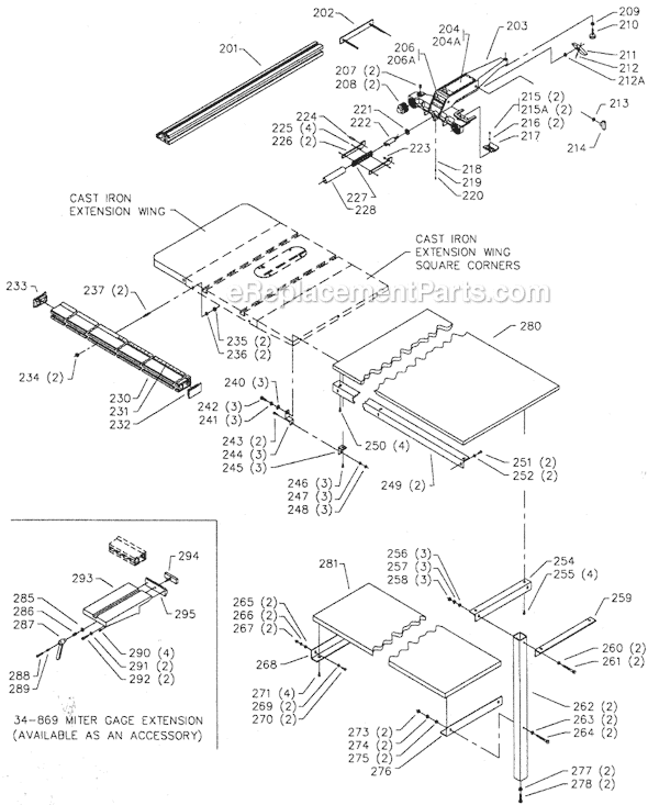 Page C Diagram and Parts List for 36-920 Type 2 Delta Table Saw