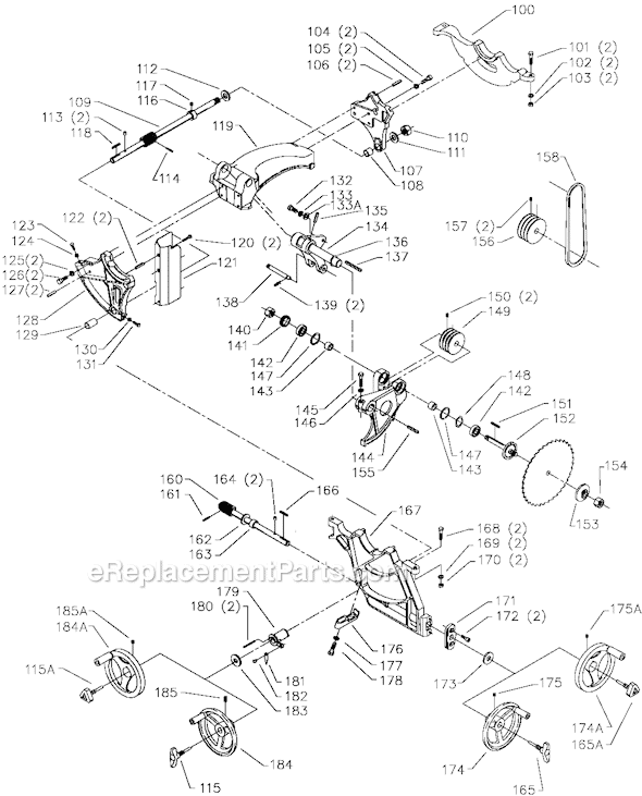 Page B Diagram and Parts List for 36-954 Type 2 Delta Table Saw