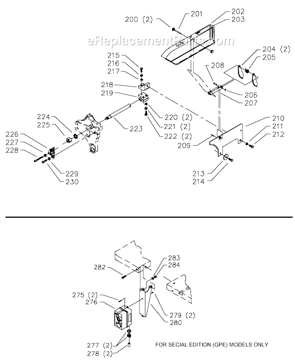 Page C Diagram and Parts List for 36-960L Type 1 Delta Table Saw