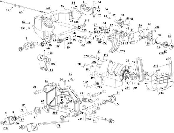 Page A Diagram and Parts List for 36-L352 Type 1 Delta Table Saw