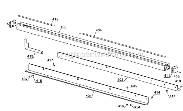 Page A Diagram and Parts List for 36-L552LVC Type 1 Delta Table Saw