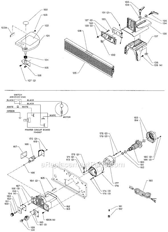 Page B Diagram and Parts List for 37-070 Type 1 Delta Planer Jointer