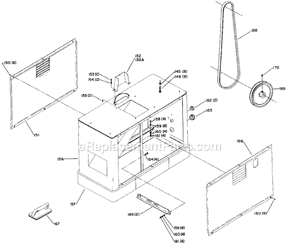 Page B Diagram and Parts List for 37-150 Type 1 Delta Planer Jointer