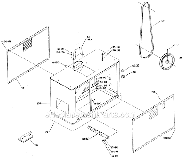 Page B Diagram and Parts List for 37-154 Type 1 Delta Planer Jointer