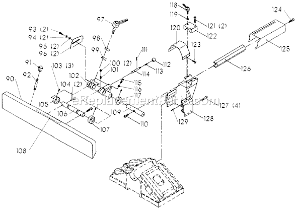 Page B Diagram and Parts List for 37-190 Type 1 Delta Planer Jointer