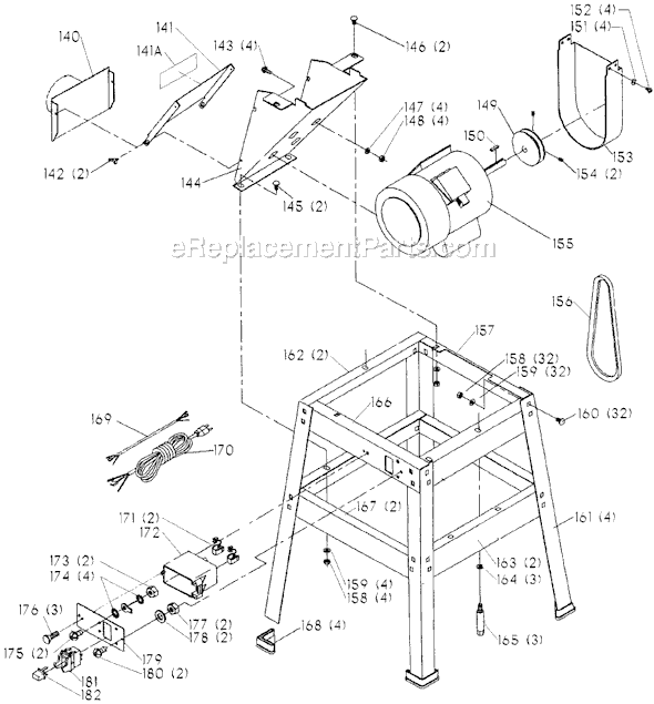 Page C Diagram and Parts List for 37-190 Type 1 Delta Planer Jointer