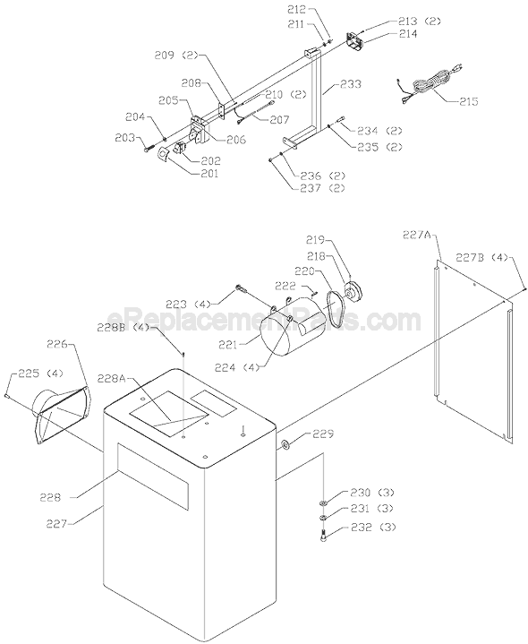 Page C Diagram and Parts List for 37-275X  Delta Planer Jointer