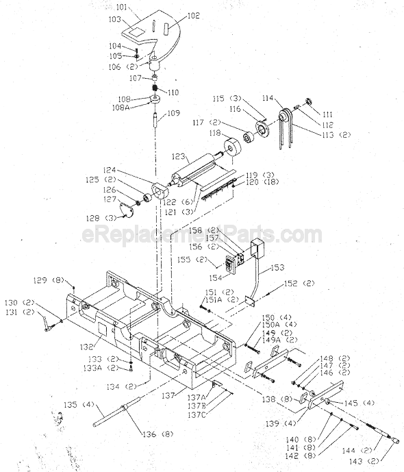 Page B Diagram and Parts List for 37-361  Delta Planer Jointer