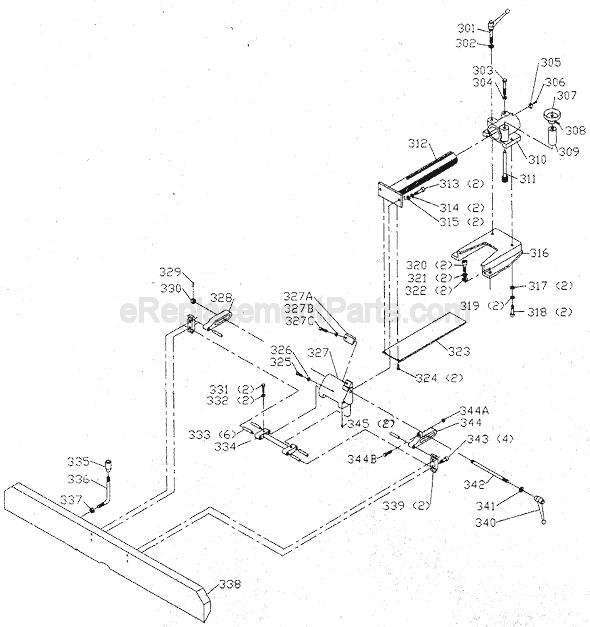 Page D Diagram and Parts List for 37-361  Delta Planer Jointer