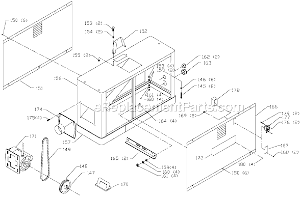 Page B Diagram and Parts List for 37-680 Type 1 Delta Planer Jointer