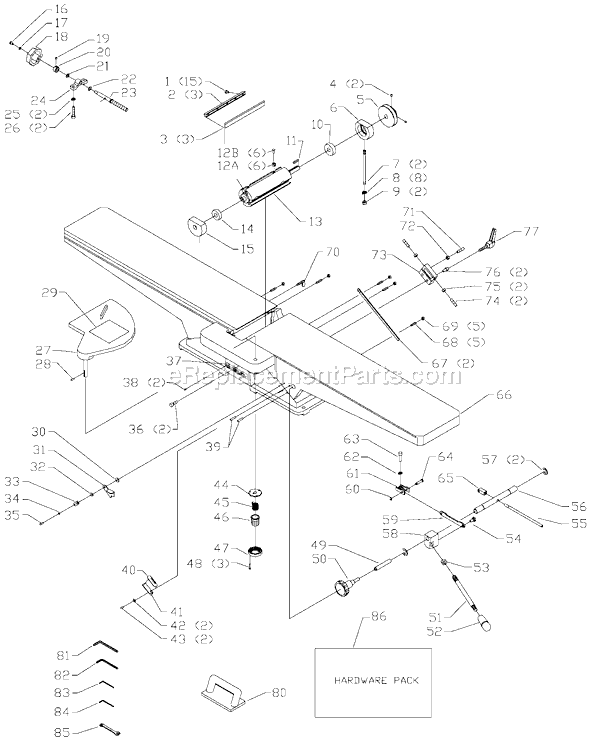 Page A Diagram and Parts List for 37-877 Type 1 Delta Planer Jointer