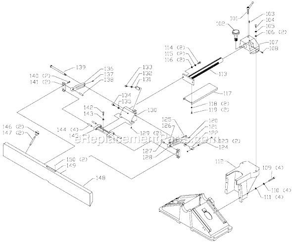 Page B Diagram and Parts List for 37-877 Type 1 Delta Planer Jointer