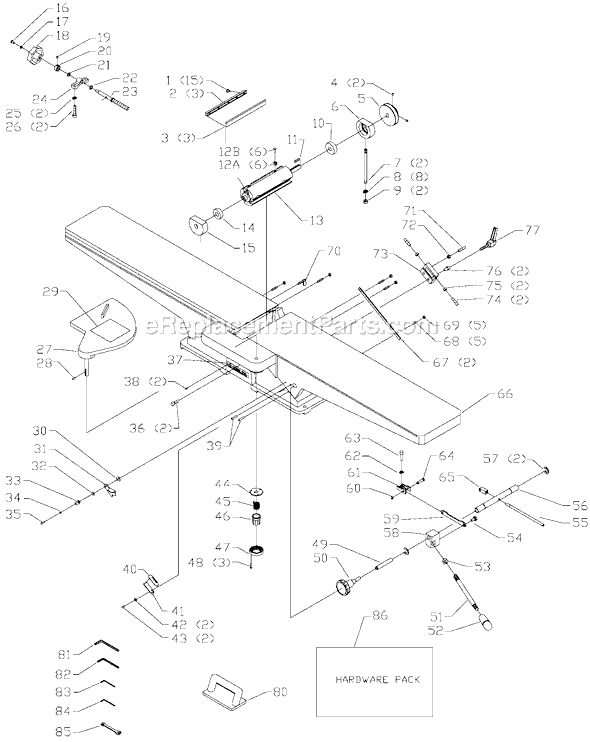 Page A Diagram and Parts List for 37-877 Type 2 Delta Planer Jointer