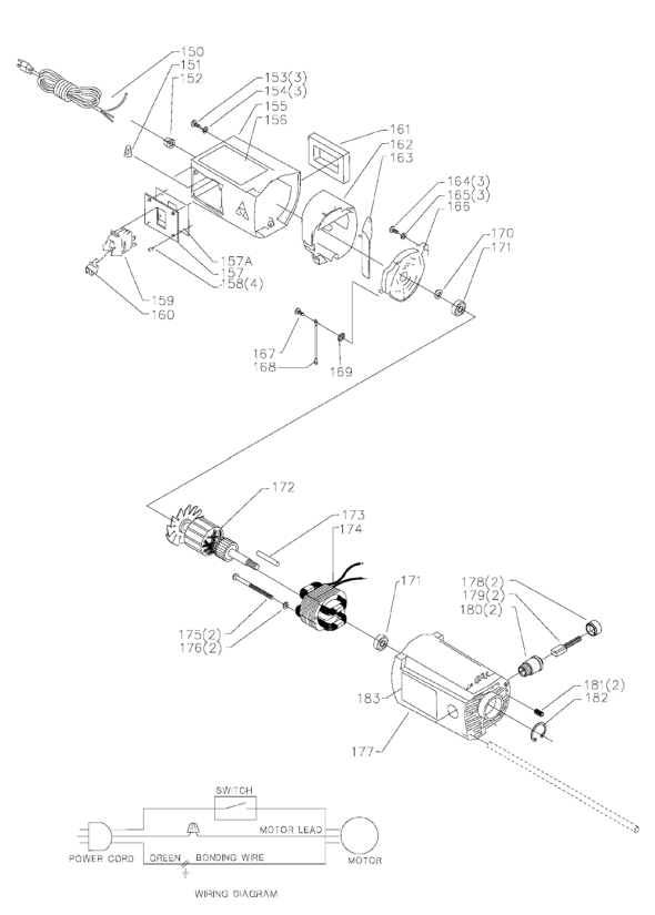 Delta Tp305 Type-1 Diagram and Parts List for TP305 Type-1 Delta Planer Jointer