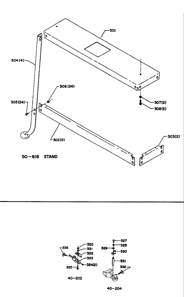 Delta 40-406 Diagram and Parts List for 40-406  Delta Saw