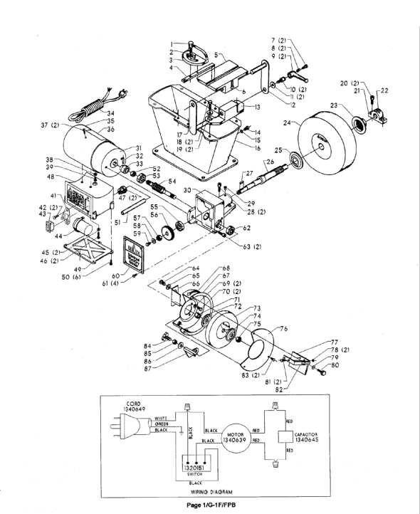 Delta 23-700 Diagram and Parts List for 23-700  Delta Bench Grinder