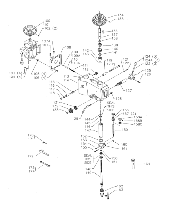 Delta Dp5c Diagram and Parts List for DP5C  Delta Drill Press