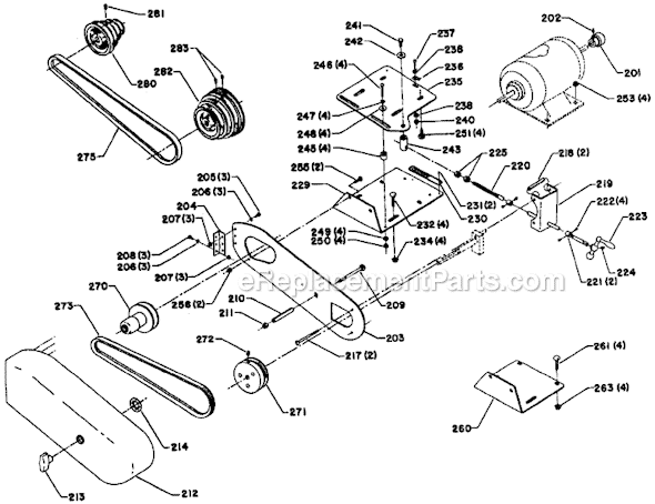 Page B Diagram and Parts List for 40-406 Type 1 Delta Scroll Saw