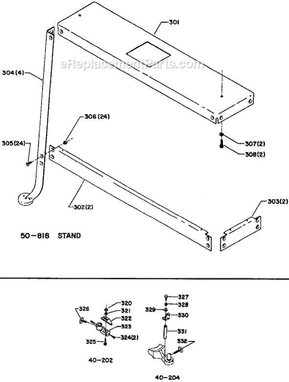 Page C Diagram and Parts List for 40-406 Type 1 Delta Scroll Saw