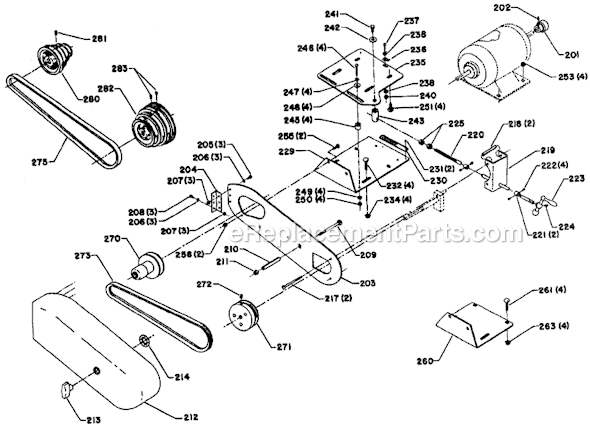 Page B Diagram and Parts List for 40-416 Type 1 Delta Scroll Saw
