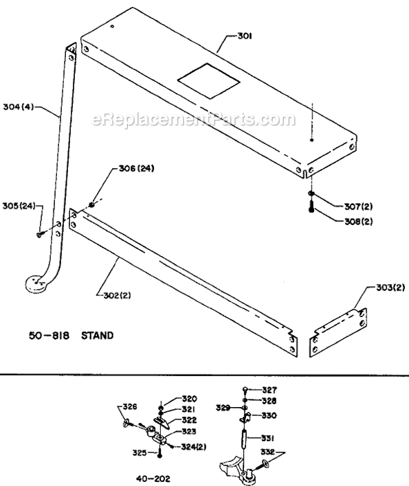 Page C Diagram and Parts List for 40-416 Type 1 Delta Scroll Saw