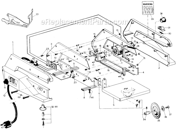 Page A Diagram and Parts List for 40-500 Type 1 Delta Scroll Saw