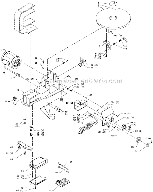 Page A Diagram and Parts List for 40-540 Type 1 Delta Scroll Saw