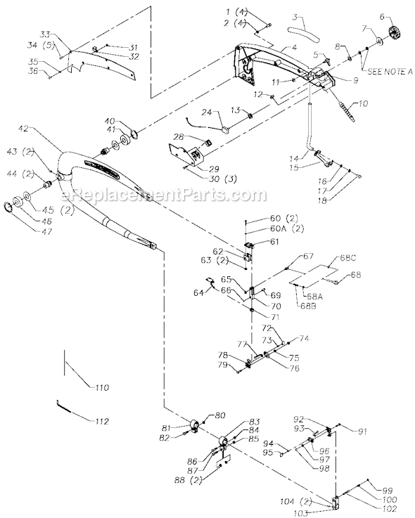 Page A Diagram and Parts List for 40-650 Type 2 Delta Scroll Saw