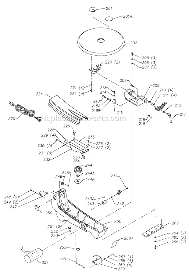 Page B Diagram and Parts List for 40-650 Type 2 Delta Scroll Saw