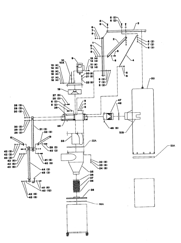 Delta 50-901 Diagram and Parts List for 50-901  Delta Dust Collector