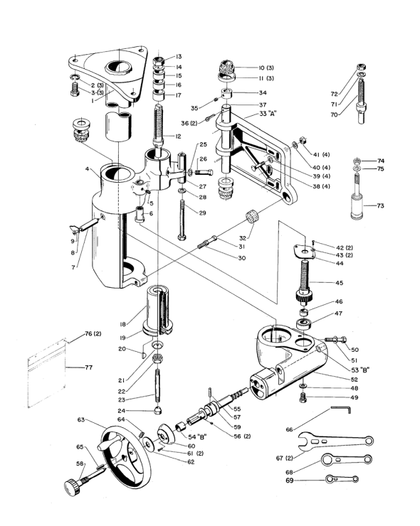 Delta 43-305 Diagram and Parts List for 43-305  Delta Saw