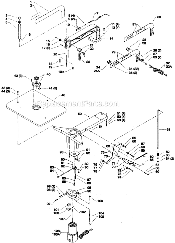 Page A Diagram and Parts List for 43-156 Type 1 Delta Router