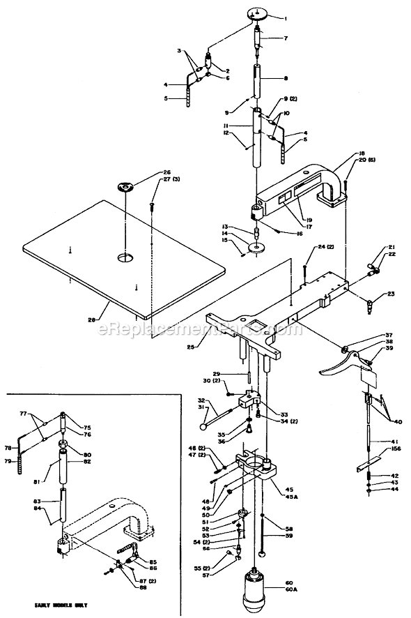 Page A Diagram and Parts List for 43-276 Type 1 Delta Router