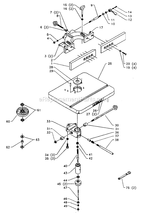 Page A Diagram and Parts List for 43-354 Type 1 Delta Shaper