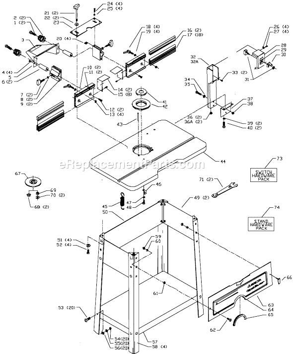 Page A Diagram and Parts List for 43-355 Type 1 Delta Shaper