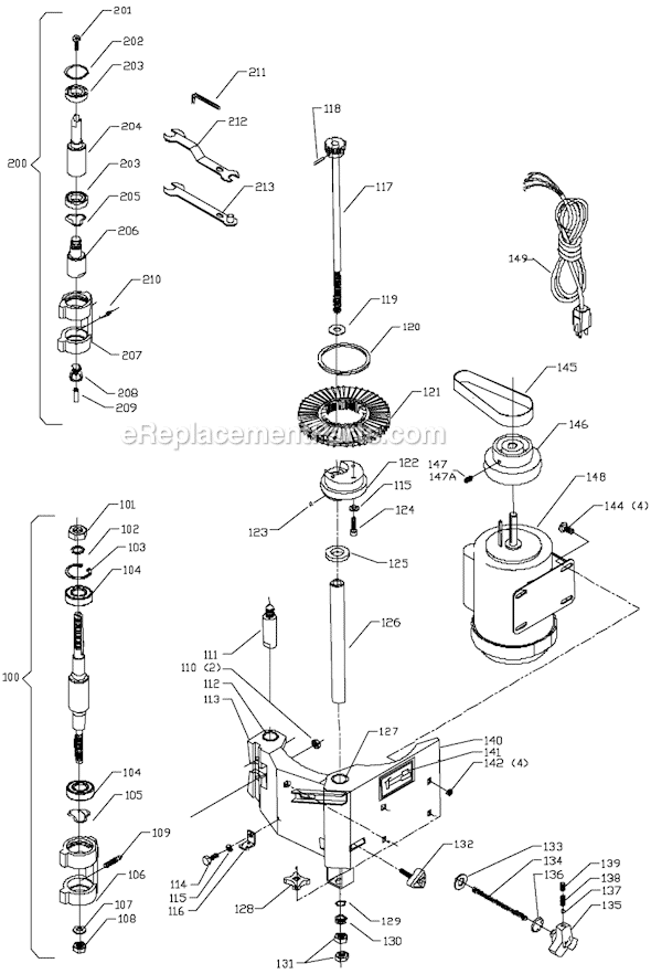 Page B Diagram and Parts List for 43-355 Type 1 Delta Shaper